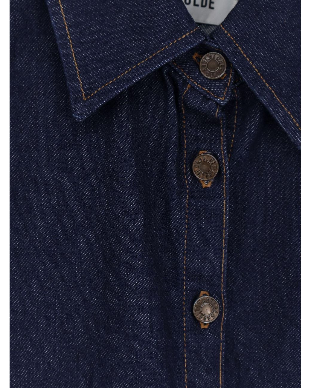 Agolde Blue Button Fastening Shirt With Point Collar