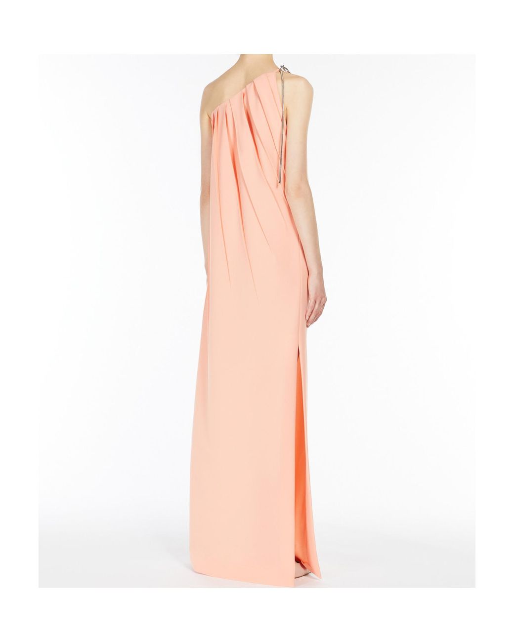 Max Mara Pink Pontida Pleated One-Shoulder Dress