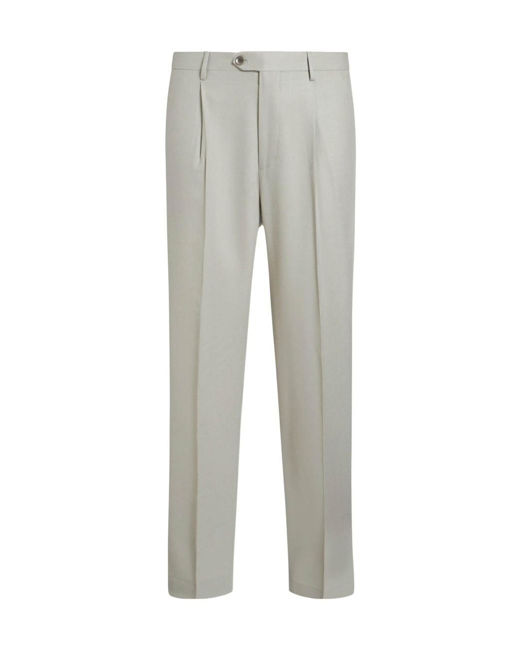 Etro Gray Pleat Detailed Tailored Trousers for men