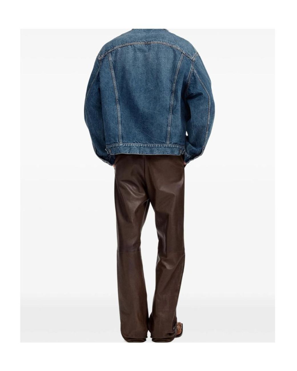 Maison Margiela Blue Distressed Assemblage Denim Jacket for men