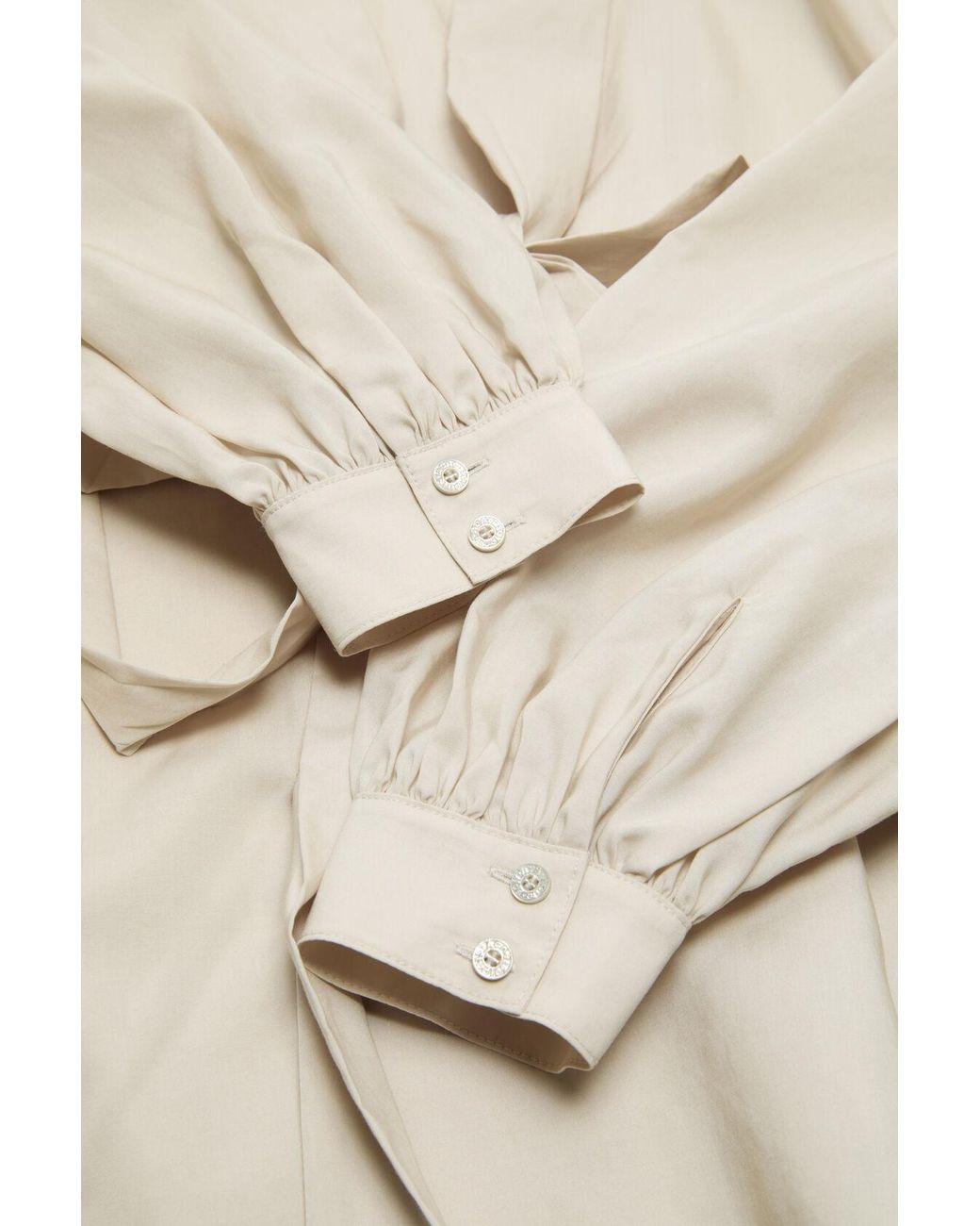 Acne White Cut-Out Blouse With Bow