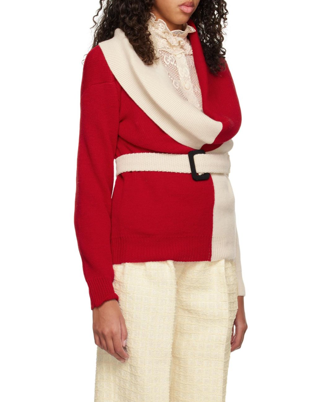 Gucci Red Long Sleeved Two-Toned Jumper