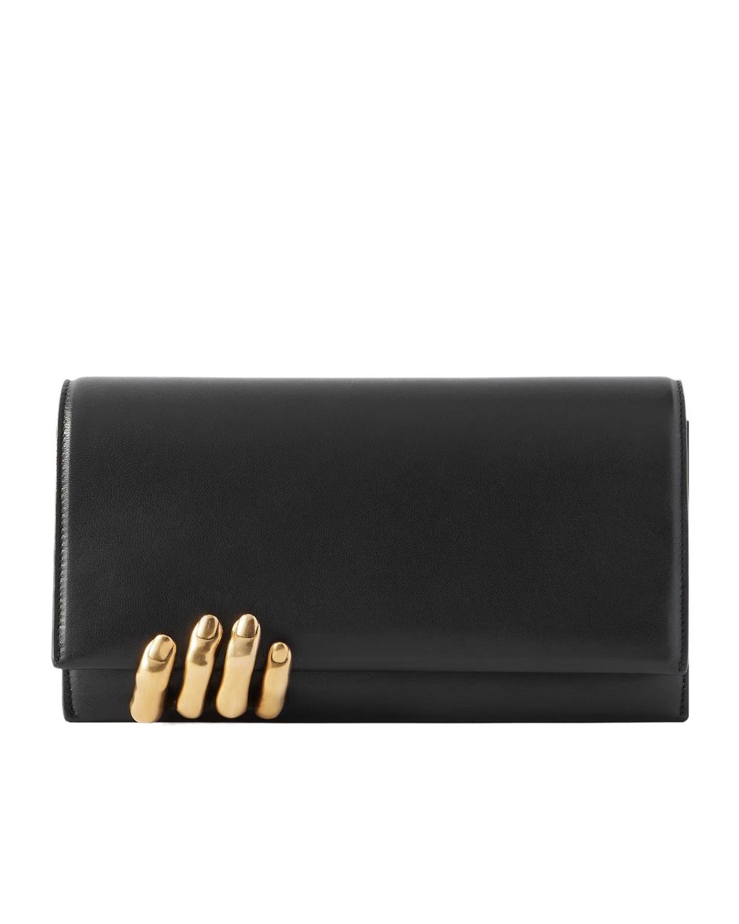 Khaite Black Textured-Leather Clutch