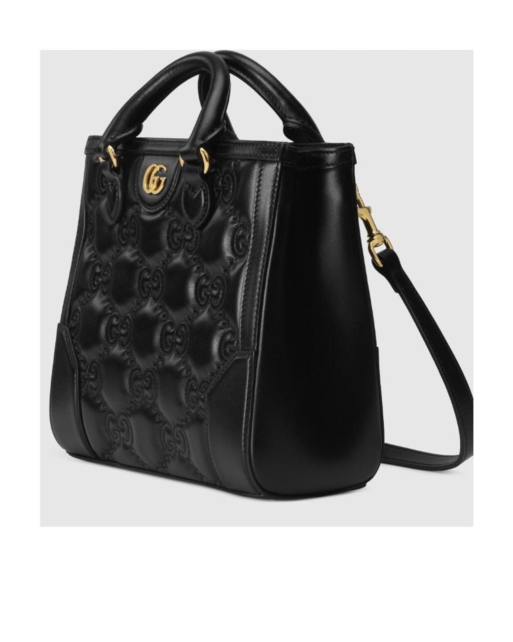 Gucci Black Matelassé Mini Top Handle Bag