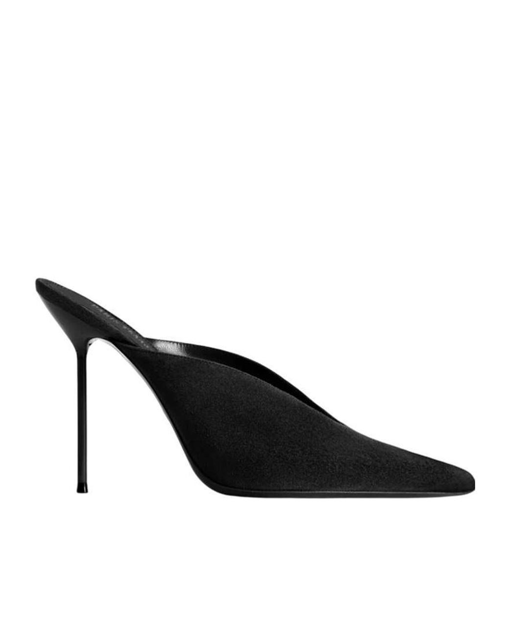 Paris Texas Black Lidia Pointed-Toe Heeled Mules