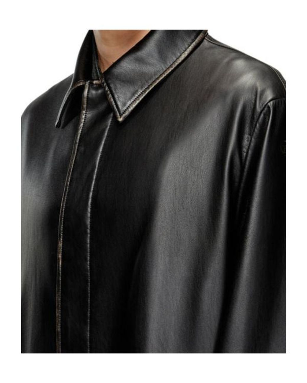 DIESEL Black J-Rivers Faux Leather Coat for men
