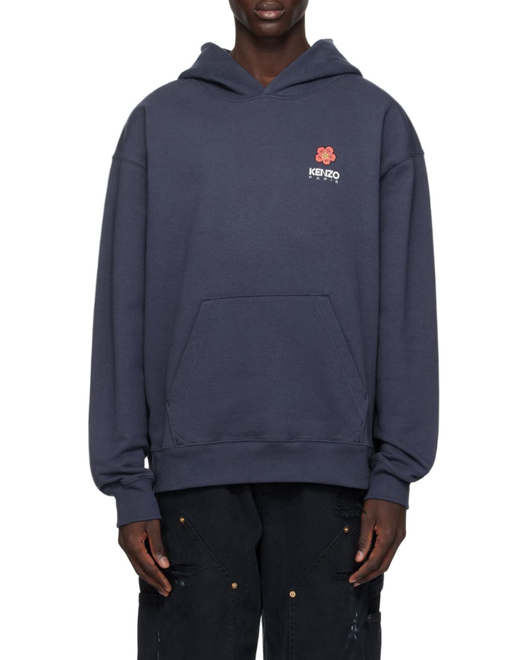 KENZO Blue Boke Flower Drop Shoulder Hoodie for men