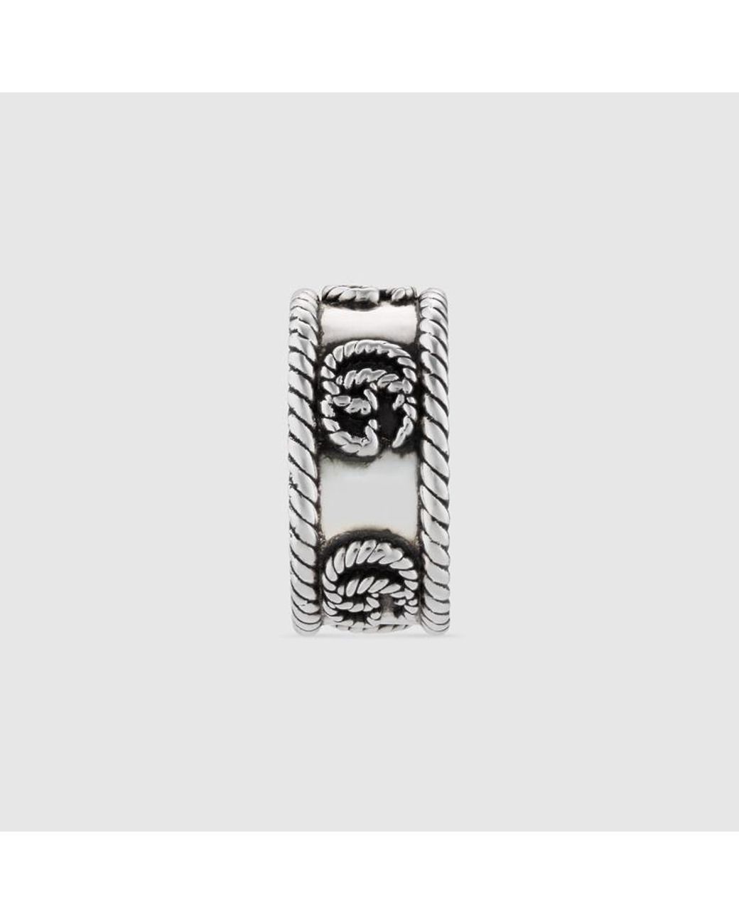 Gucci White Gg Marmont Wide Ring