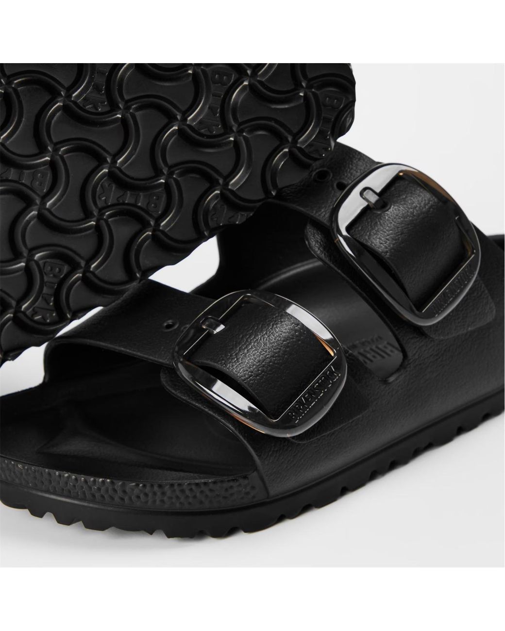 Birkenstock Black Buckle Detail Slippers