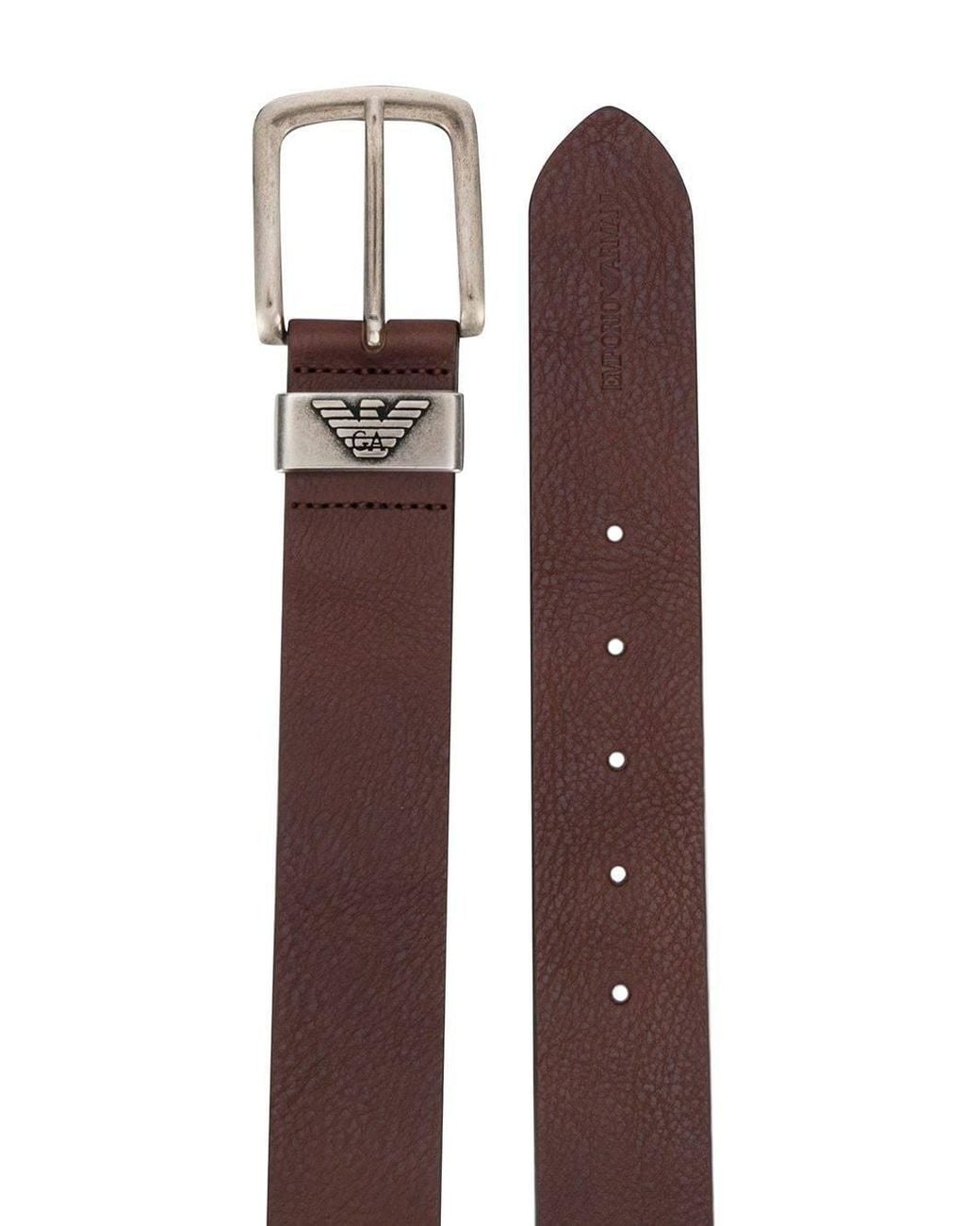 Emporio Armani White Logo Detail Belt for men