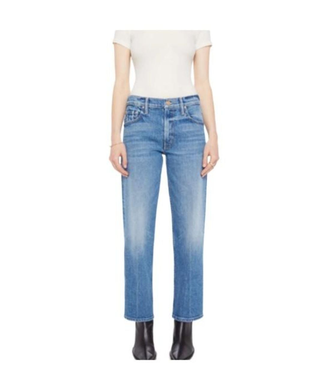 Mother Blue The Newbie Ankle Jeans