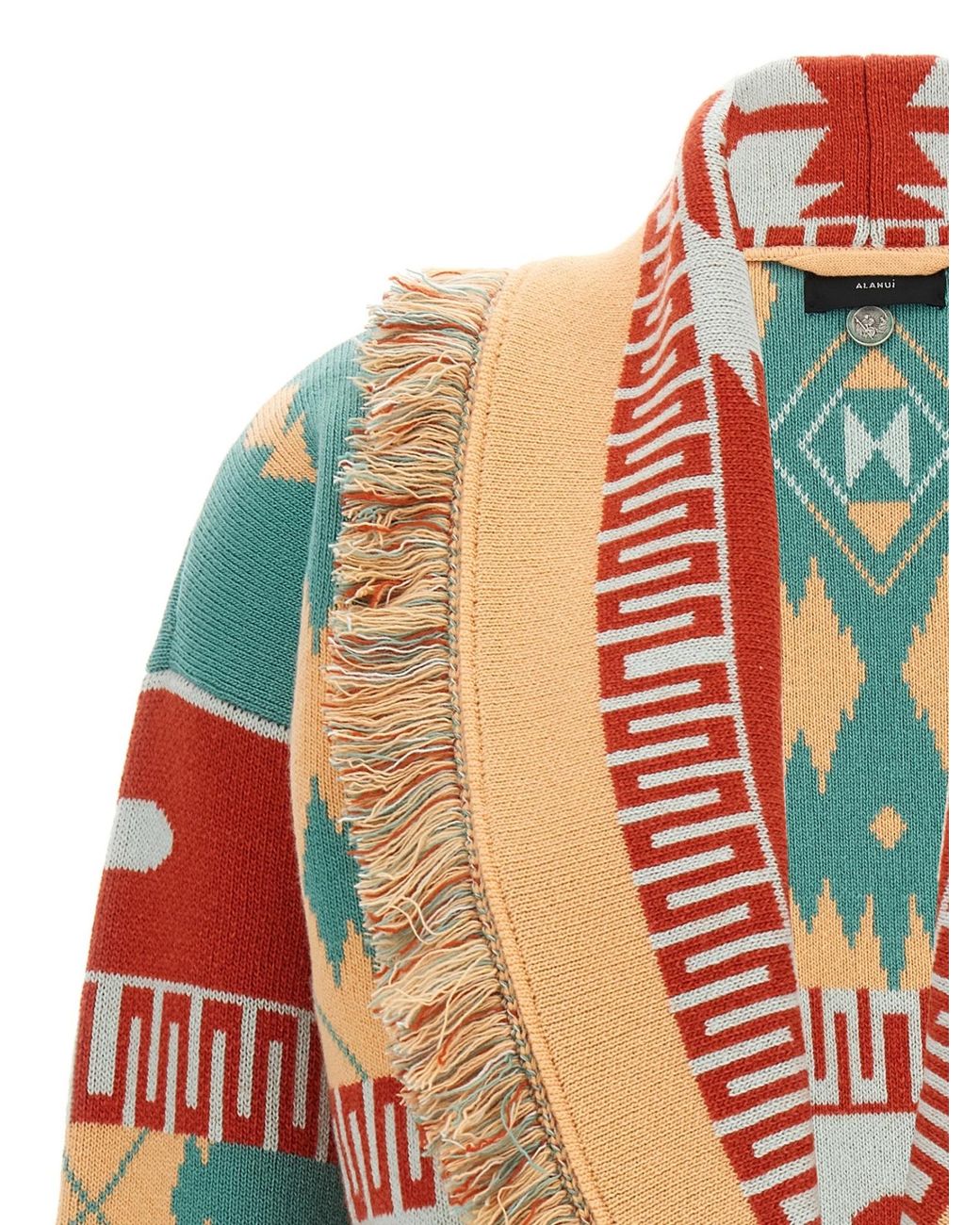 Alanui Orange Icon Jacquard Cardigan