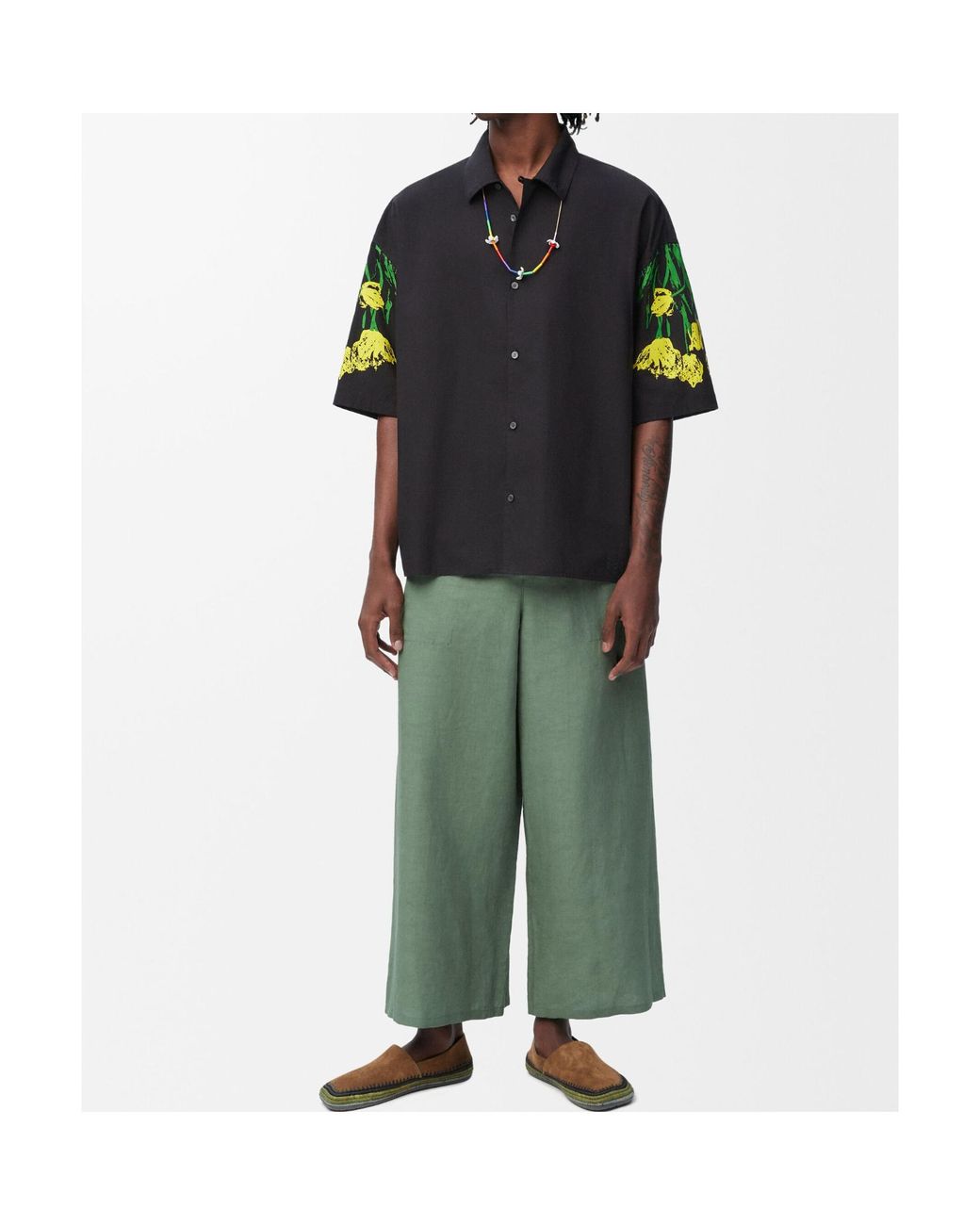 Loewe Green Cropped Trousers for men