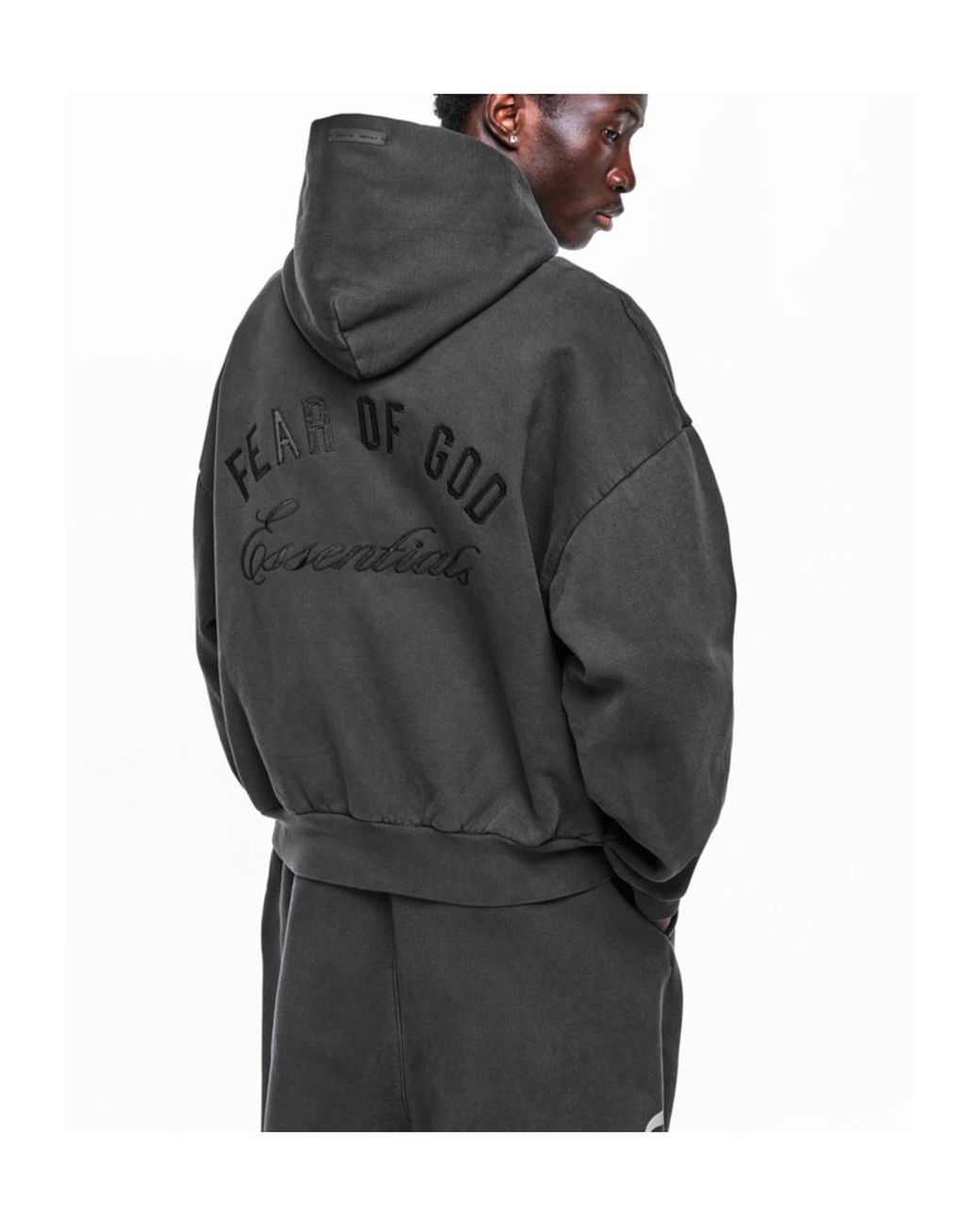 Fear Of God Gray Fge Script Zip Sn62 for men
