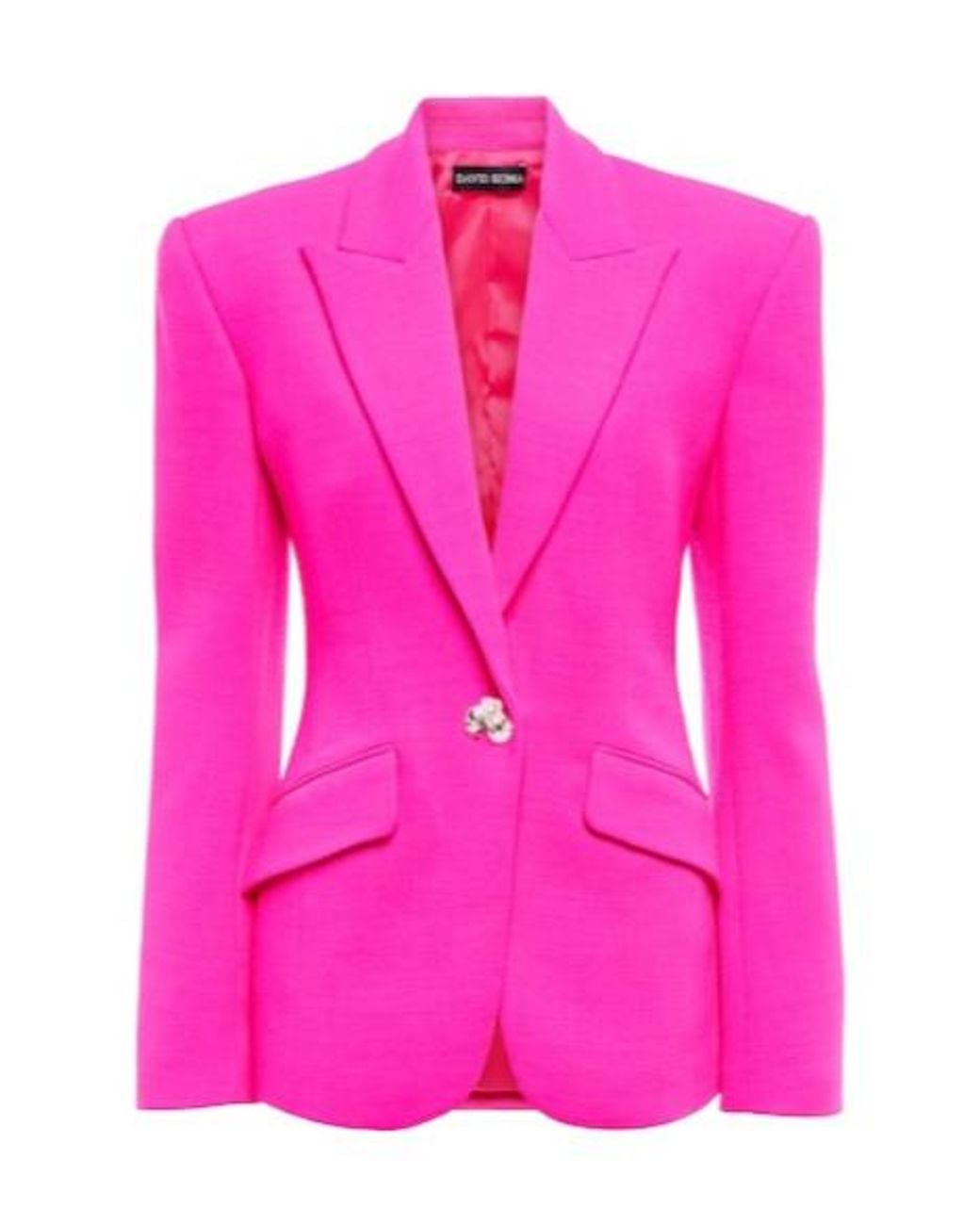 David Koma Pink Embellished Virgin Wool Blazer