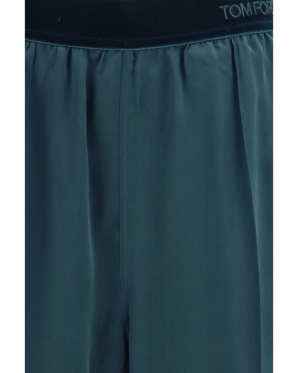 Tom Ford Blue Stretch Satin Wide-Leg Pants