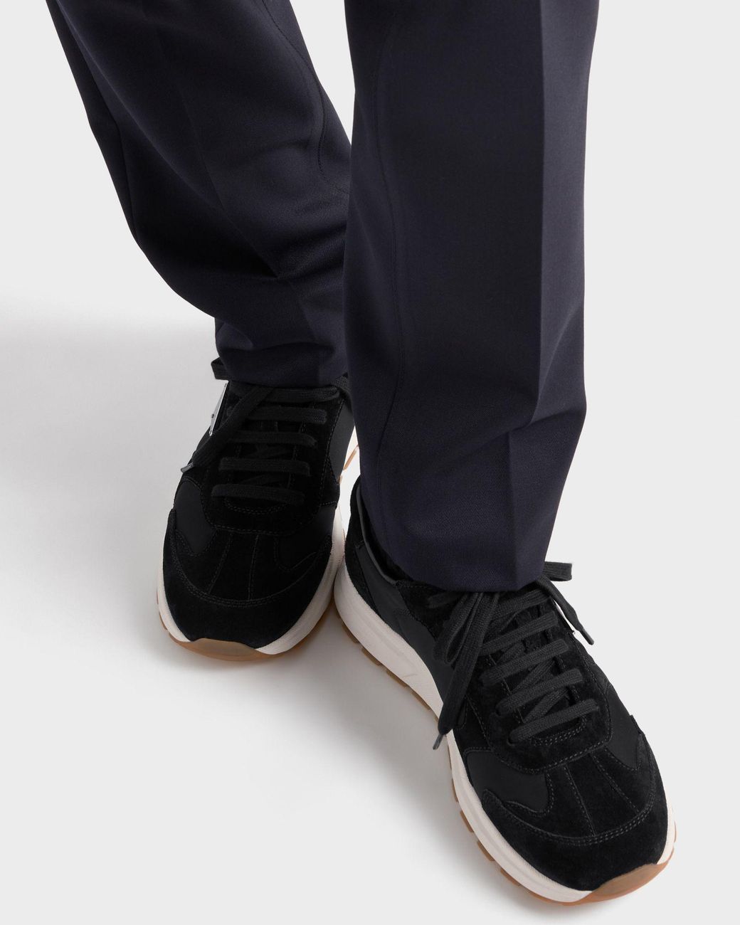Prada Black Laced Sneakers Shoes for men