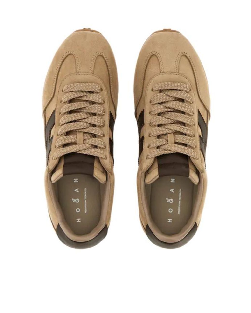 Hogan Brown Low Top Lace Up Sneakers