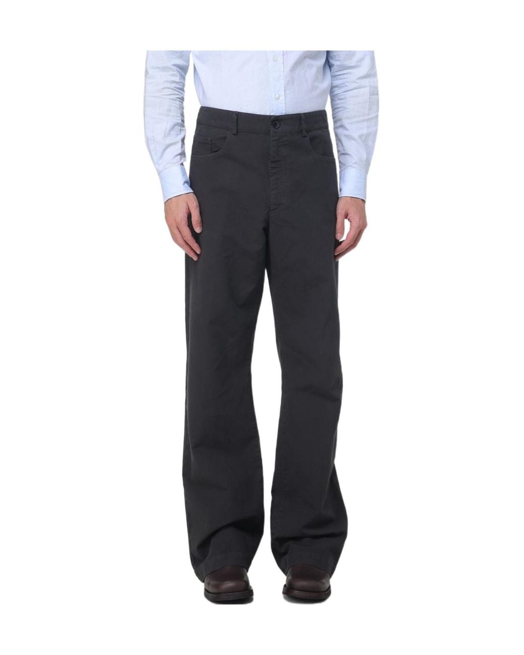 Dries Van Noten Gray Wide-Leg Casual Pants for men