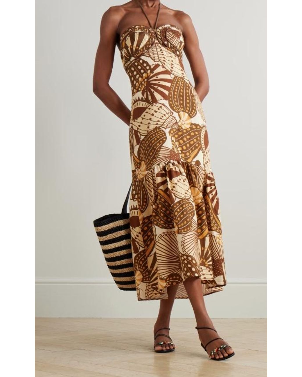 Farm Rio Natural Halter Neck Dress