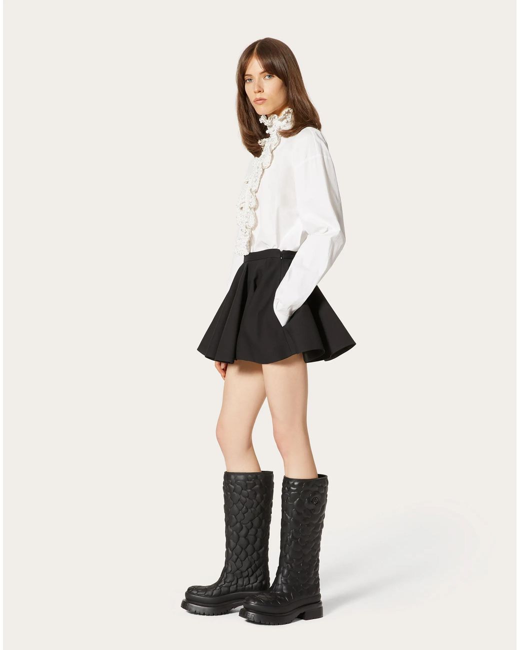 Valentino Black Crepe Couture Skirt