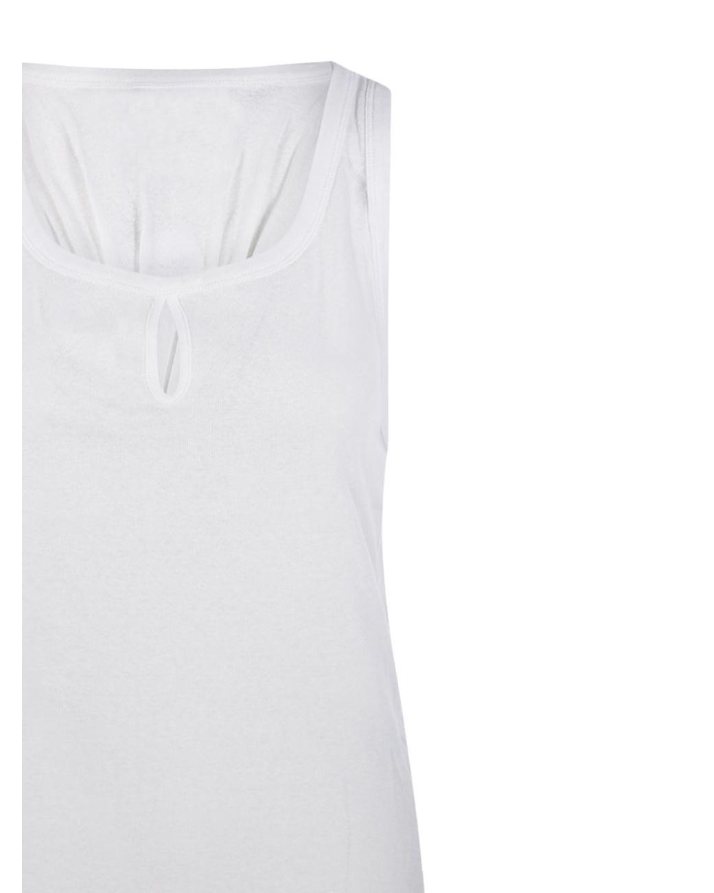 Victoria Beckham White Split Tank Top