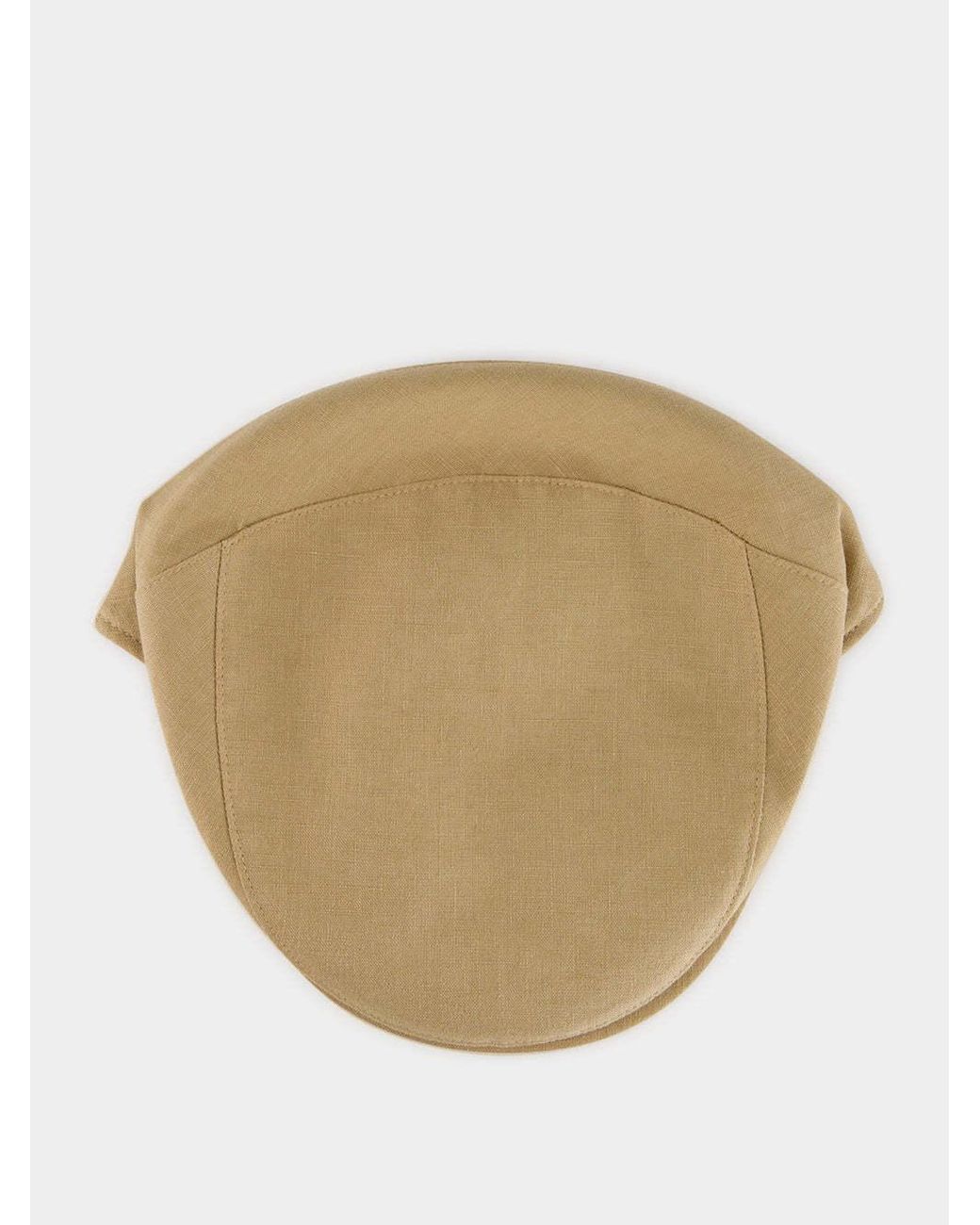 Borsalino Natural Vincenzo Linen Flat Cap