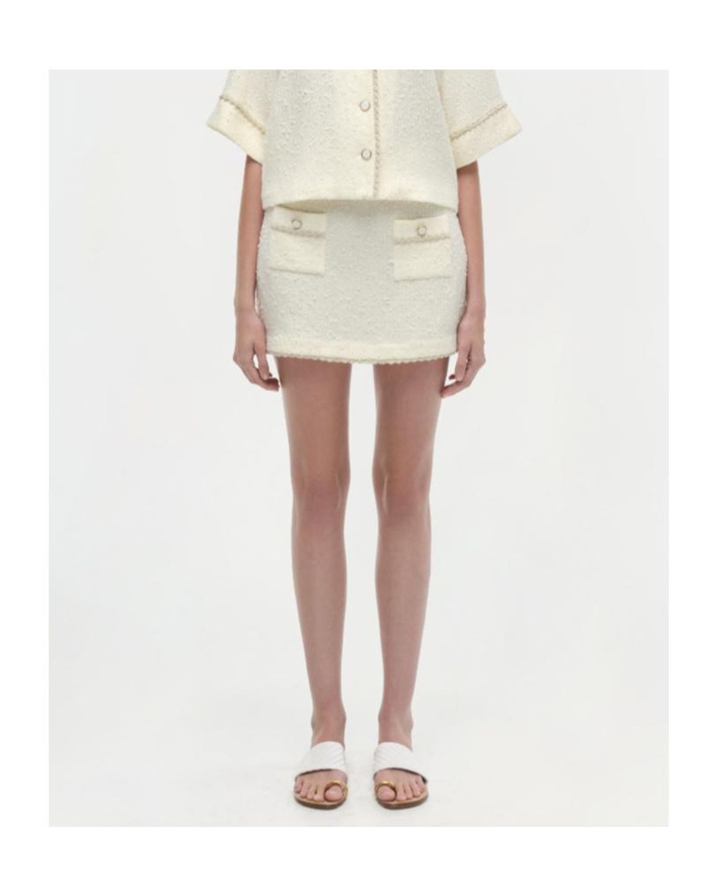 Jonathan Simkhai Natural Leighton Mini Skirt