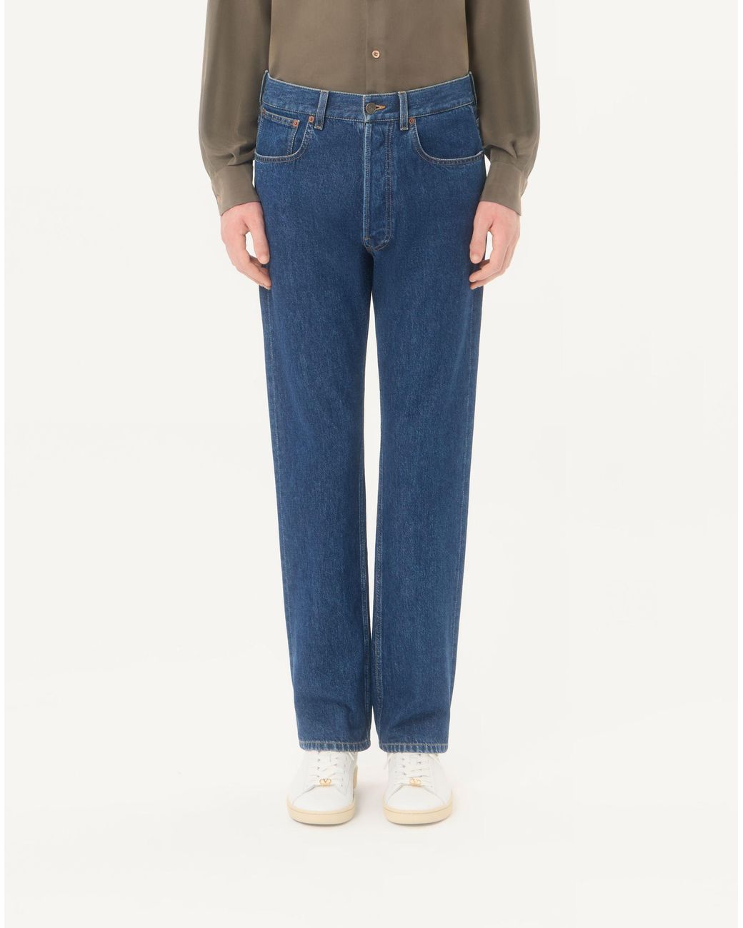 Valentino Blue Vgold Straight-Leg Jeans for men