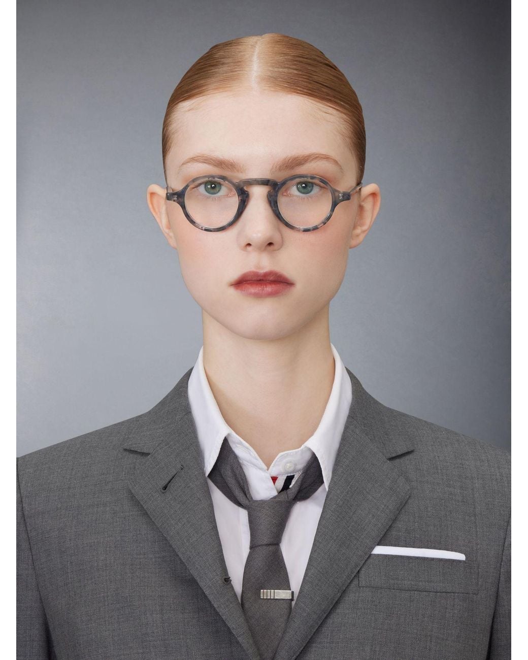 Thom Browne White Eyewear Round Frame Glasses for men