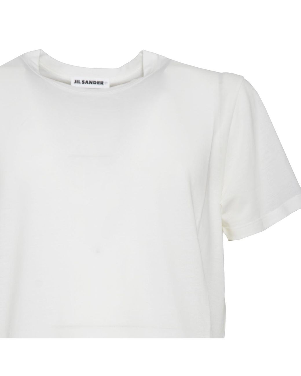 Jil Sander White Logo Printed Crewneck T-Shirt for men