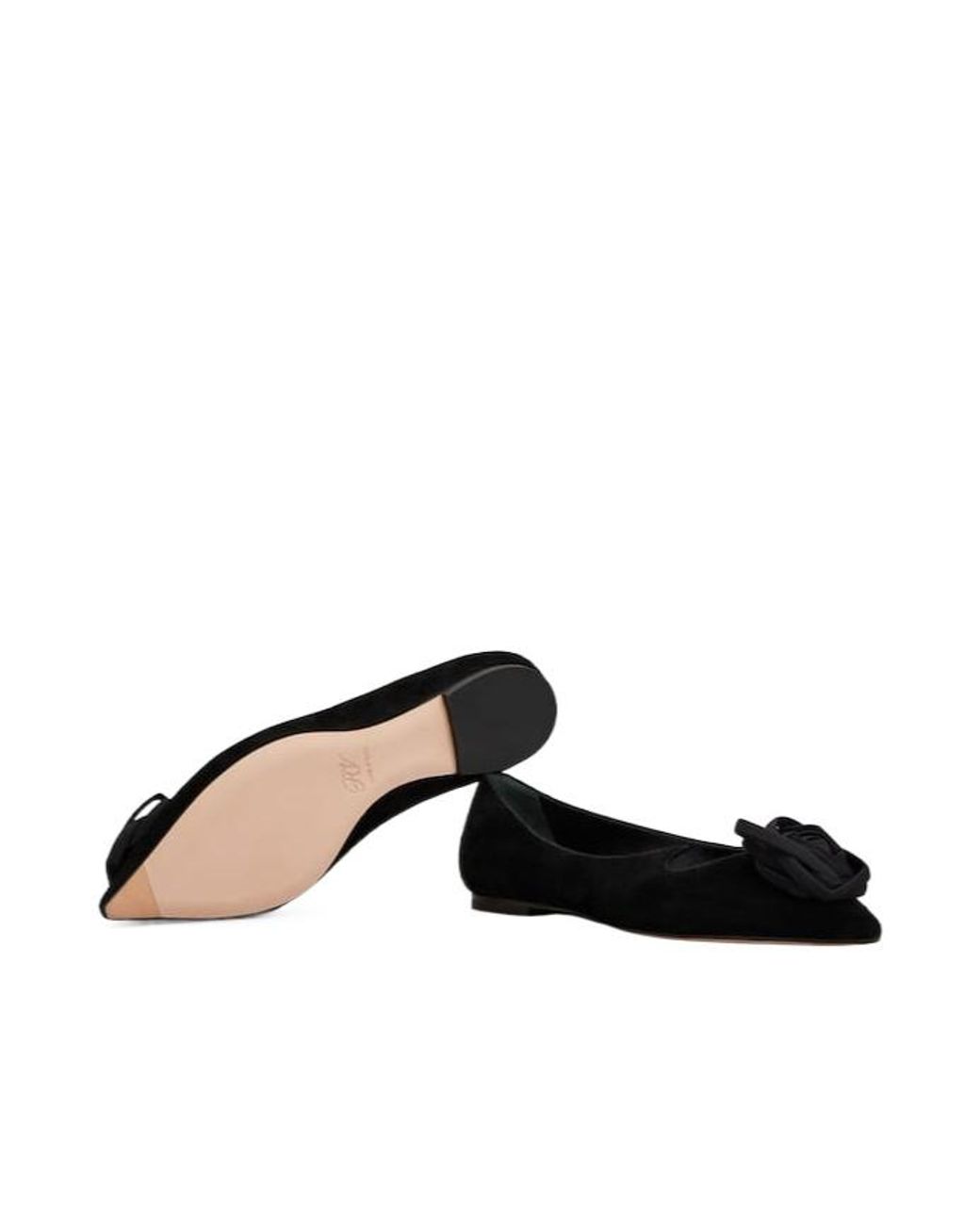 Roger Vivier Black Cut-Out Detailed Flat Shoes
