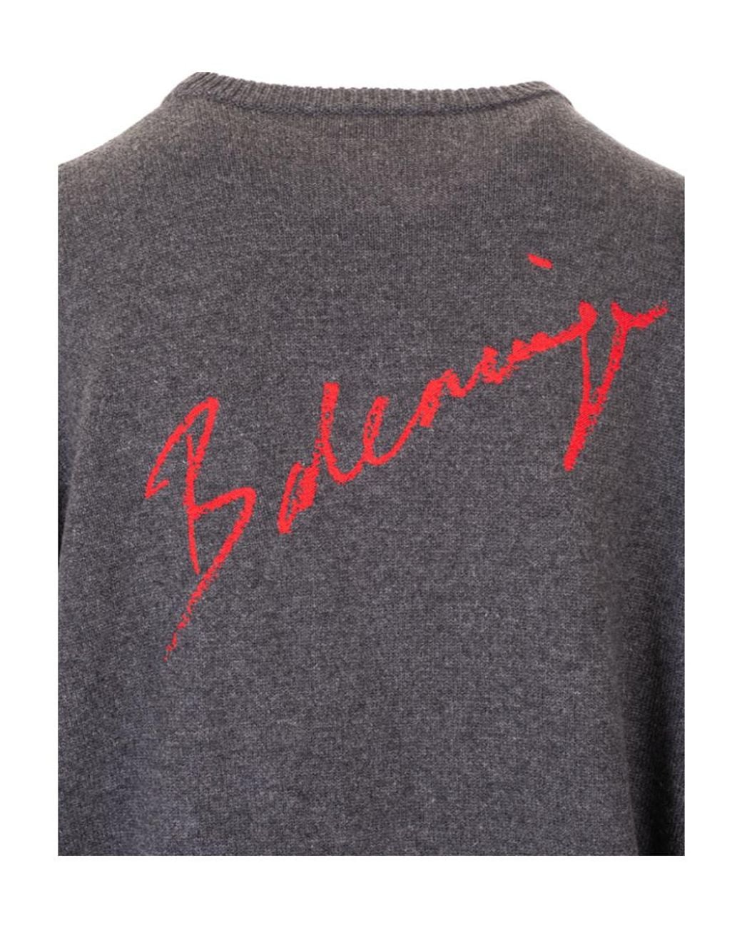 Balenciaga Gray Logo Printed Sweater