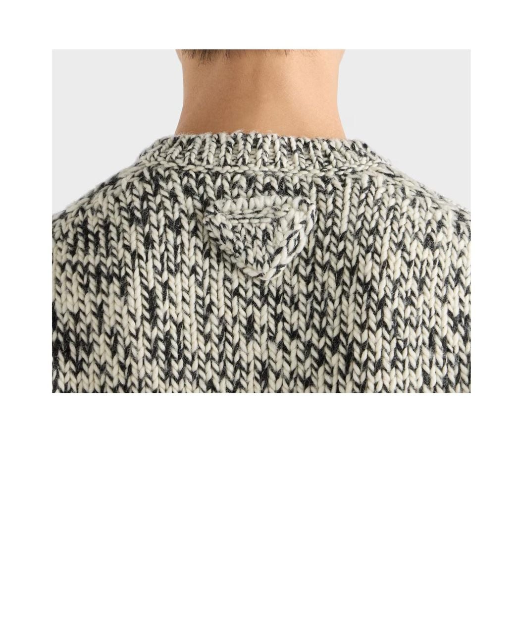 Prada Gray Two-Toned Button-Up Cardigan for men