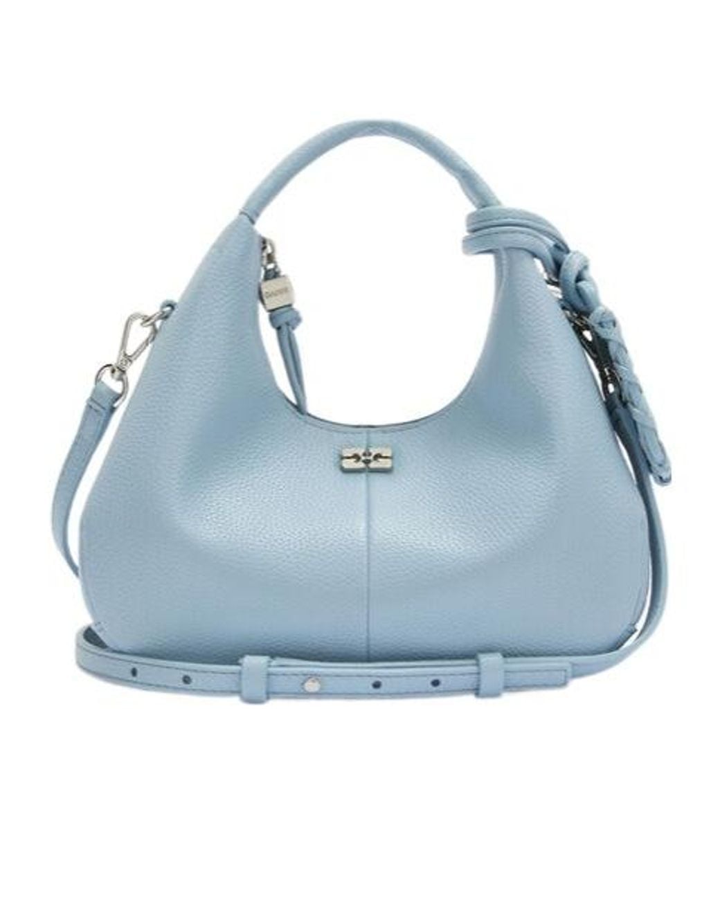 Ganni Blue Braided Charm Shoulder Bag