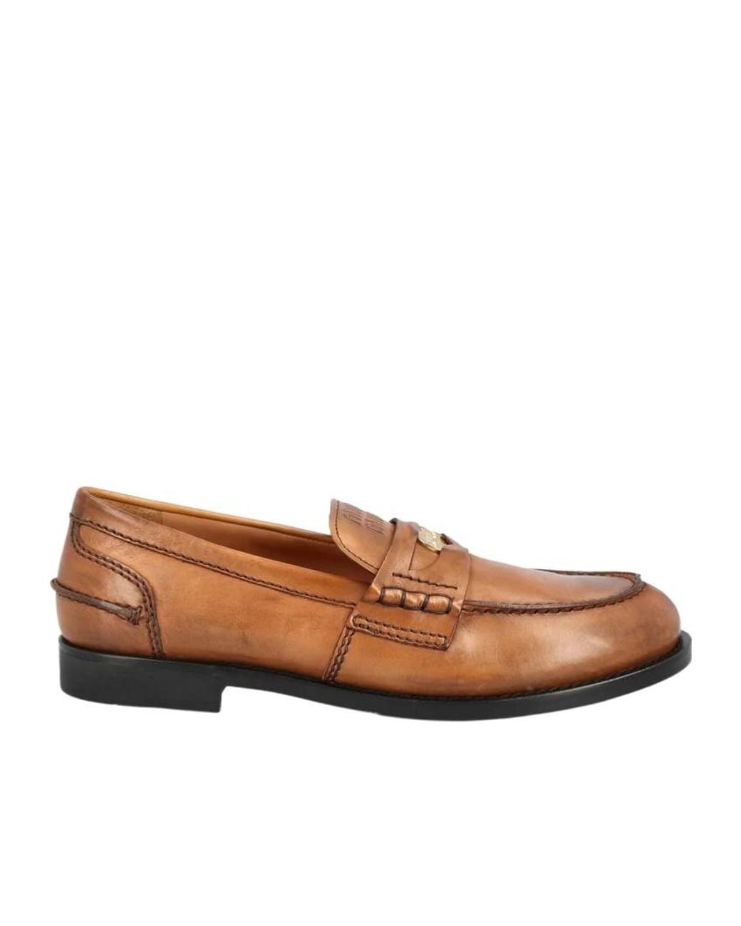 Miu Miu Brown Slip-On Penny Loafers