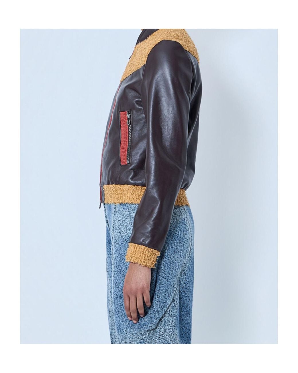 Kiko Kostadinov Brown Konrad Textured Panelled Jacket