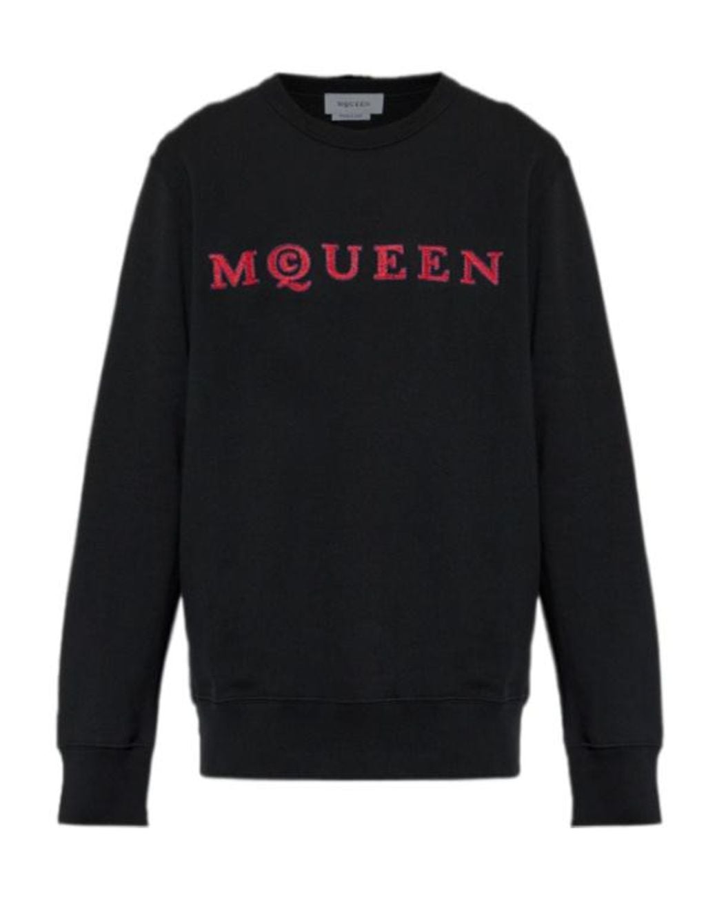 McQueen Blue Logo Embroidered Crewneck Sweatshirt for men