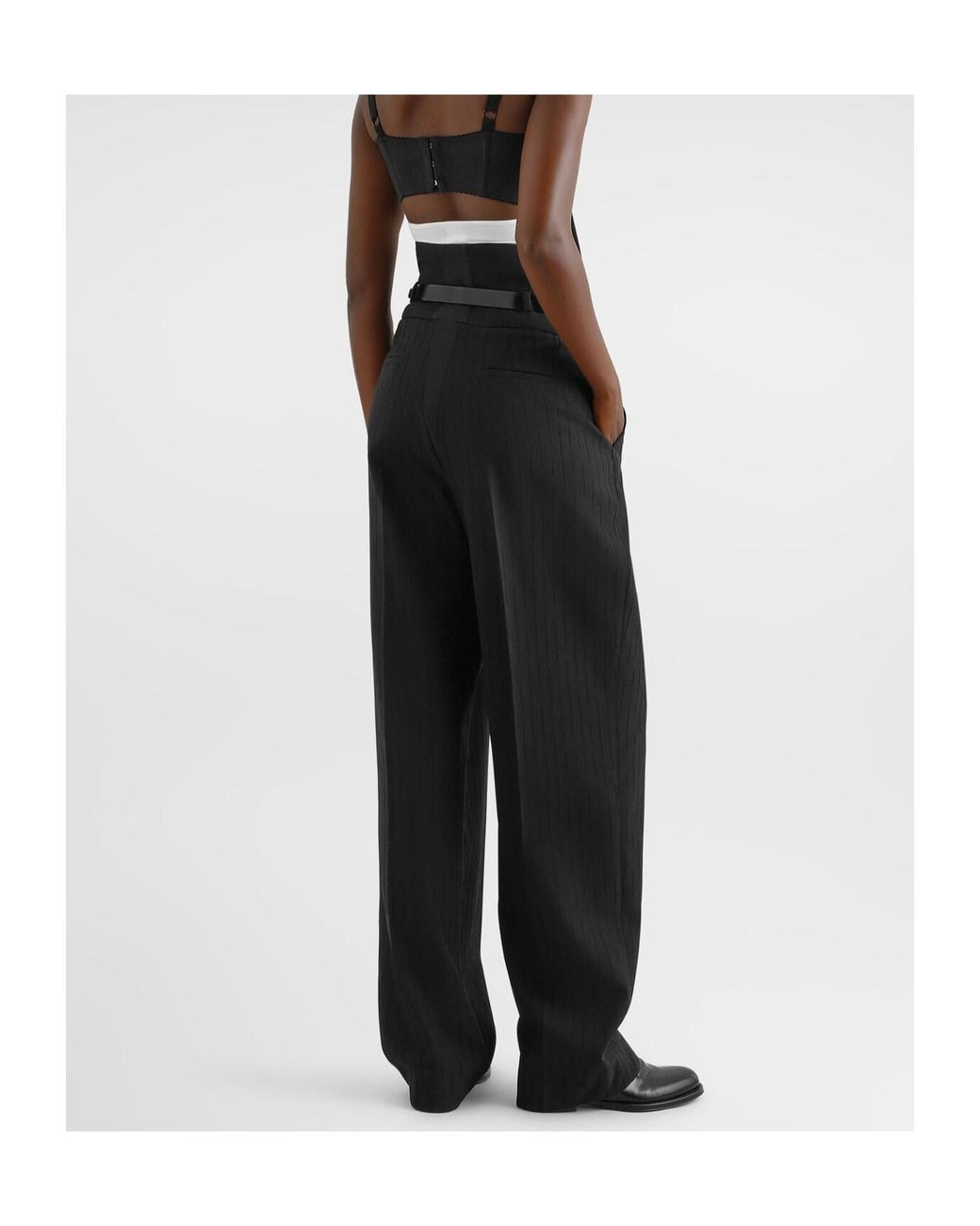 Dolce & Gabbana Black High-Waist Wide-Leg Pants