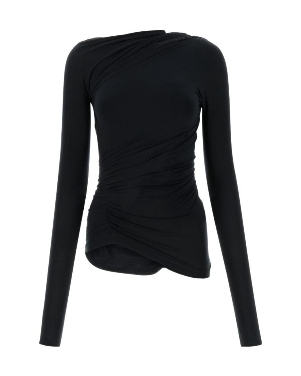 Balenciaga Black Long-Sleeved Stretch Top