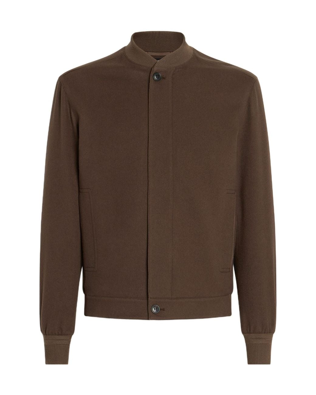 Zegna Brown Oasi-Cashmere Bomber Jacket for men