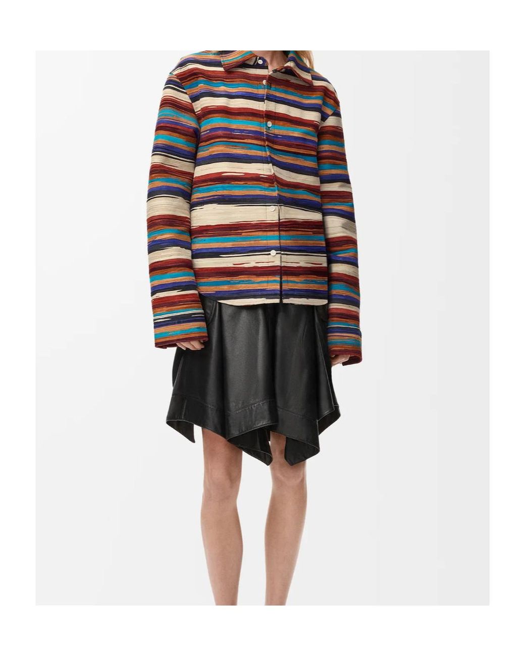 Loewe Black Cargo Belted Leather Mini Skirt