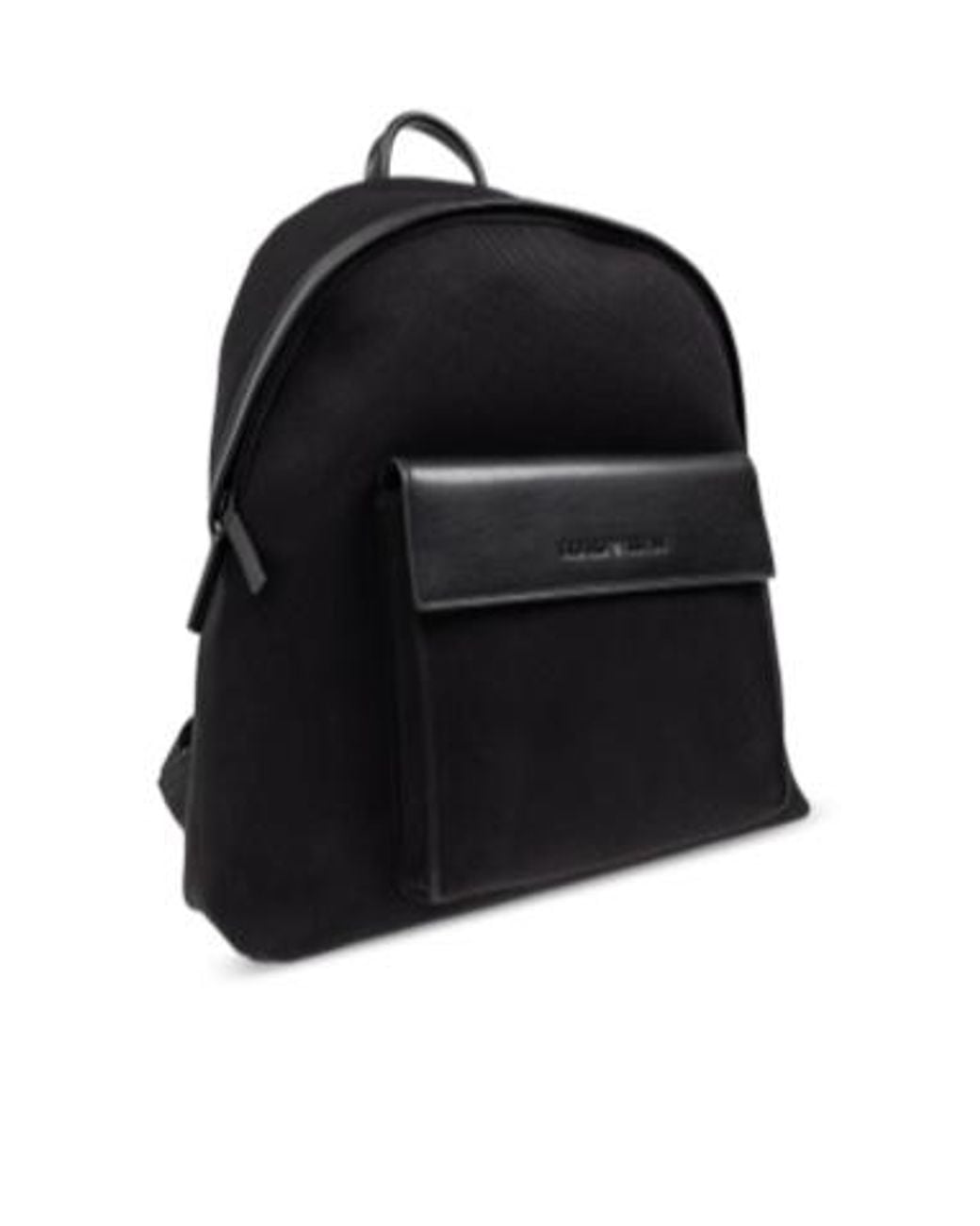 Emporio Armani Black Backpack With Logo Shaped Applique for men
