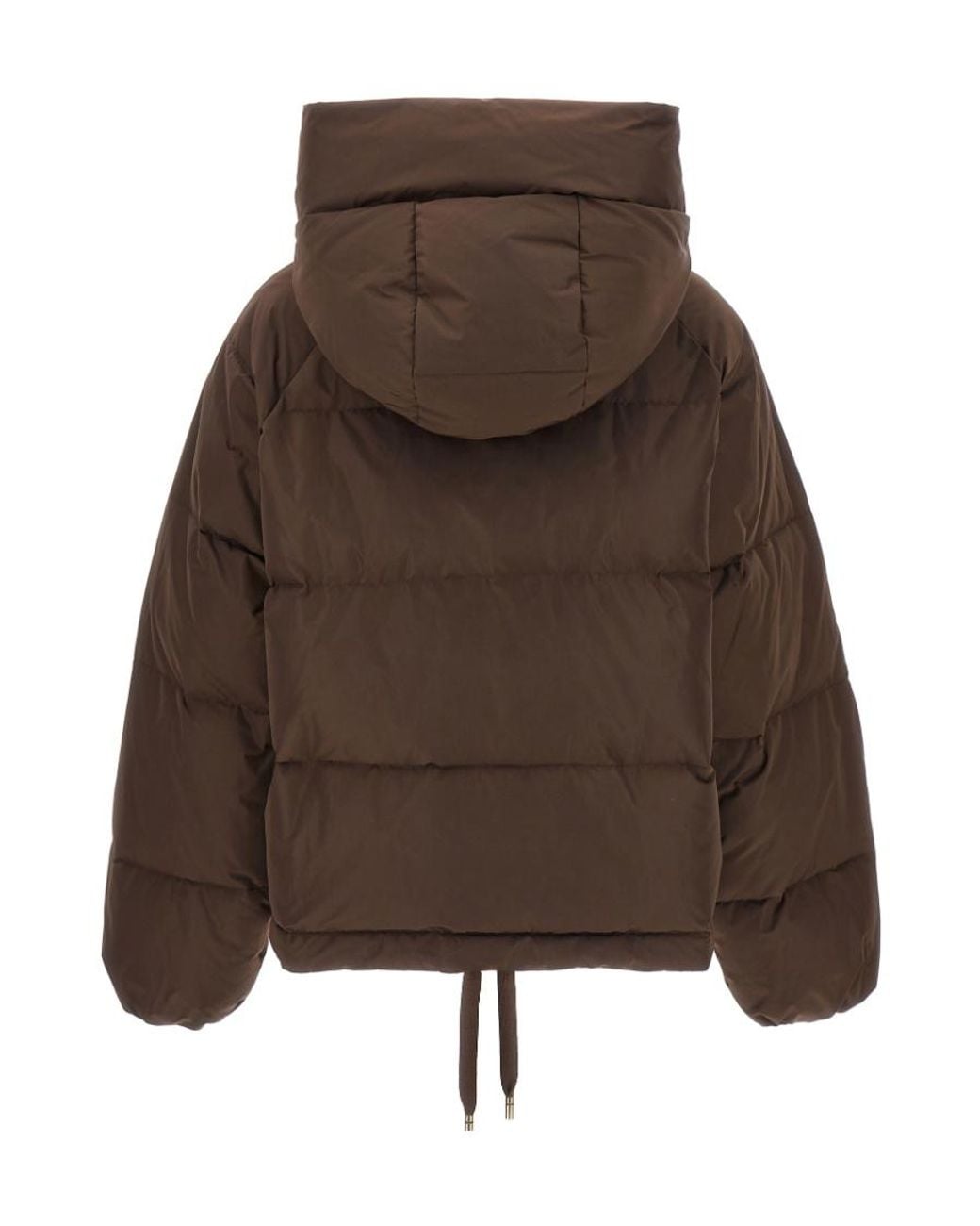 Dolce & Gabbana Brown Logo-Plaque Padded Jacket