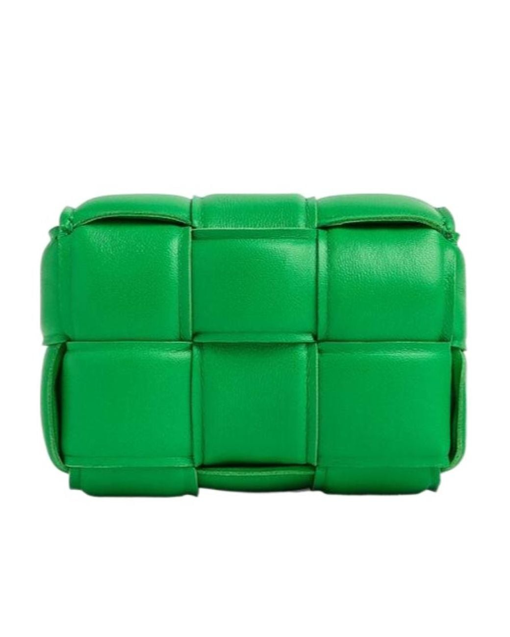 Bottega Veneta Green Woven Logo Detailed Padded Crossbody Bag for men