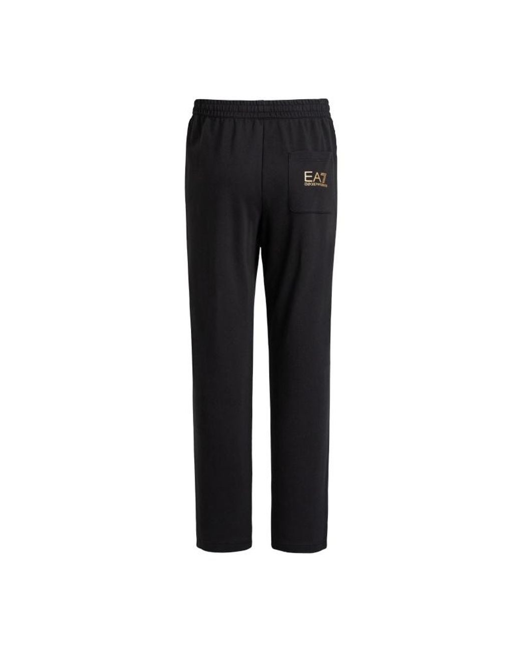 EA7 Black Elastic Waist Casual Pants for men