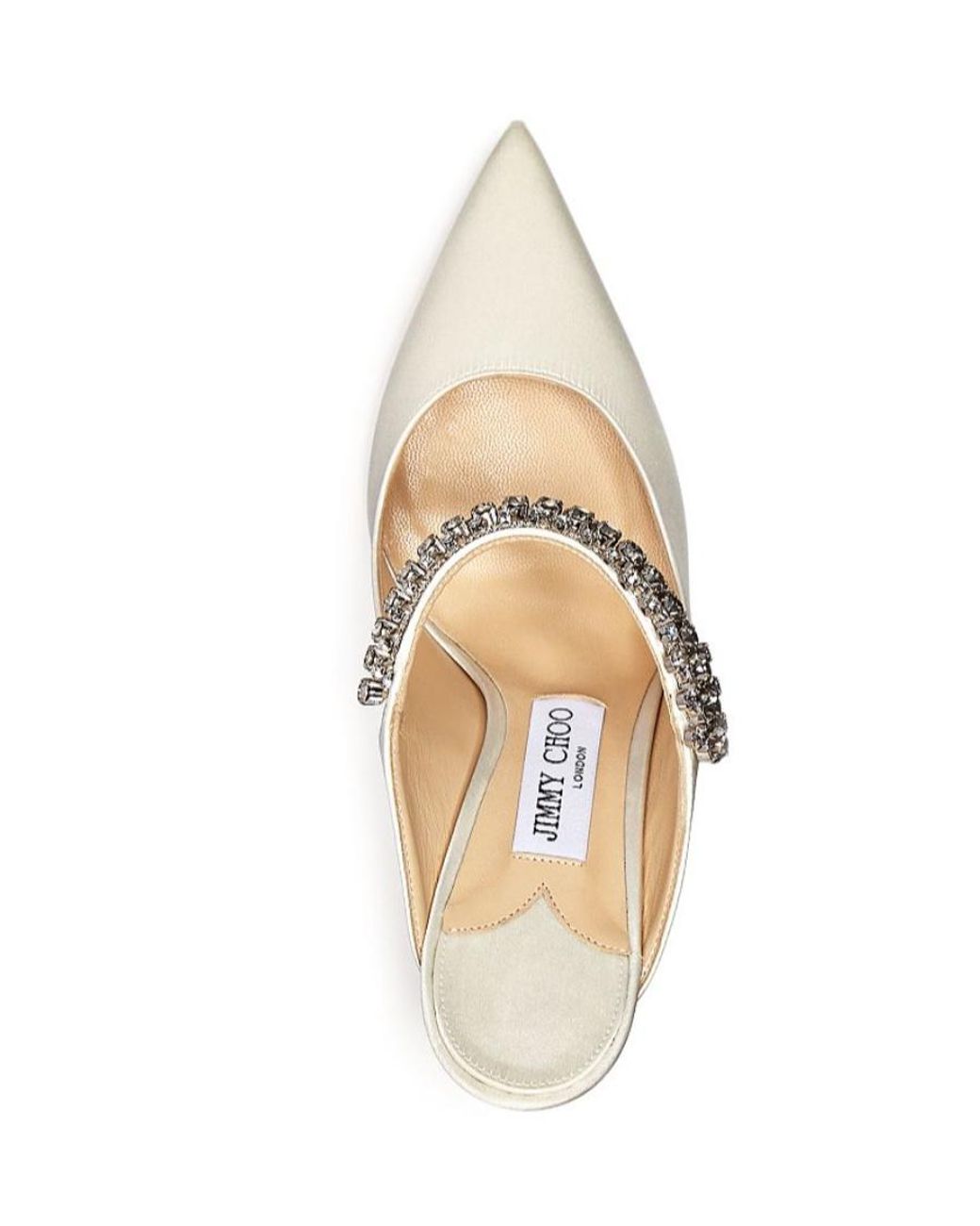 Jimmy Choo White Bing Embellished Pointed-Toe Pumps