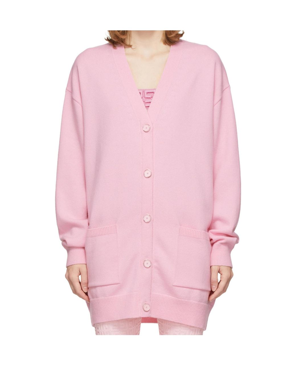 Givenchy Pink Embroidered Studded Wool-Cashmere Cardigan
