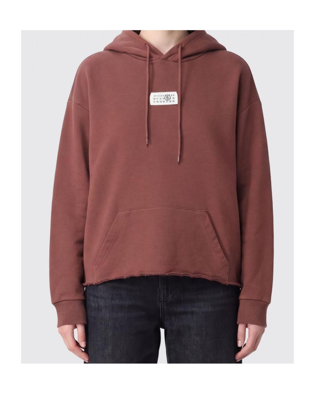 MM6 by Maison Margiela Red Logo-Patch Hoodie
