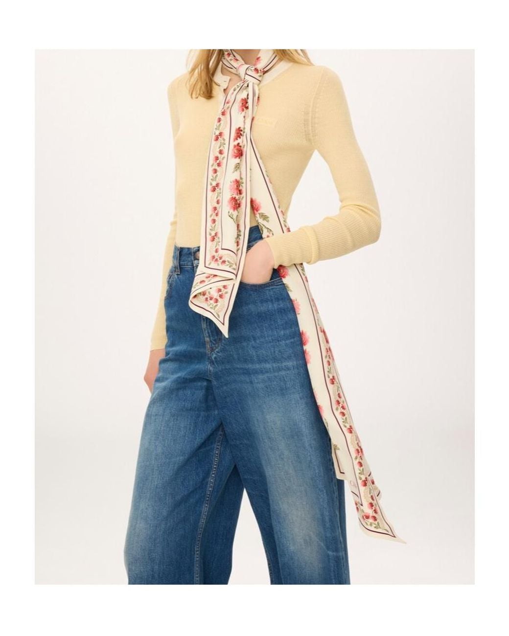 Chloé White Chloé Folk Bandeau Scarf
